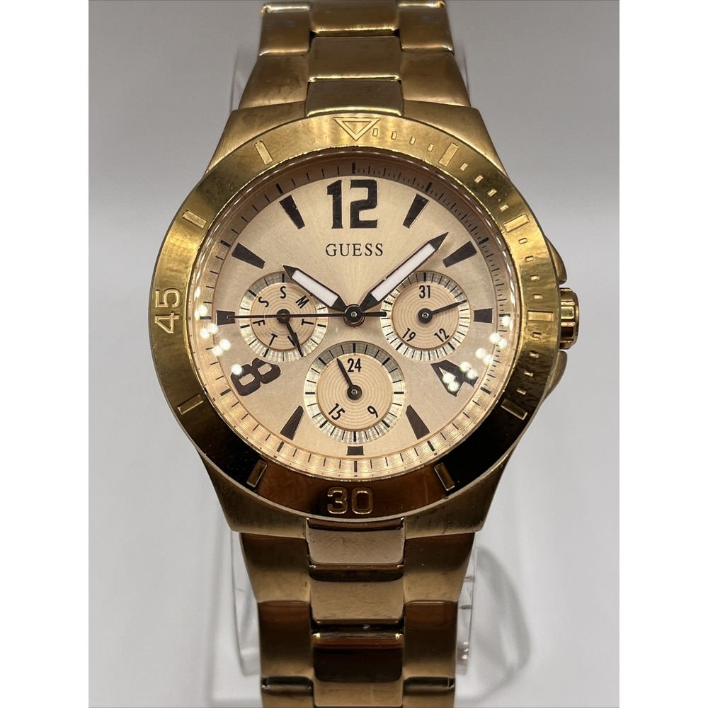 GUESS Women's Active Shine Multi-Function Rose Gold Sport Watch- New Battery